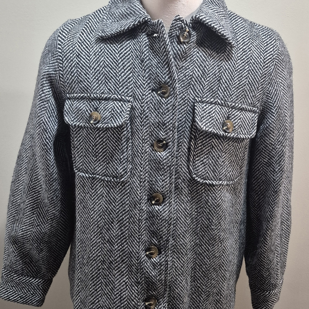Who What Wear Black and White Herringbone Blazer